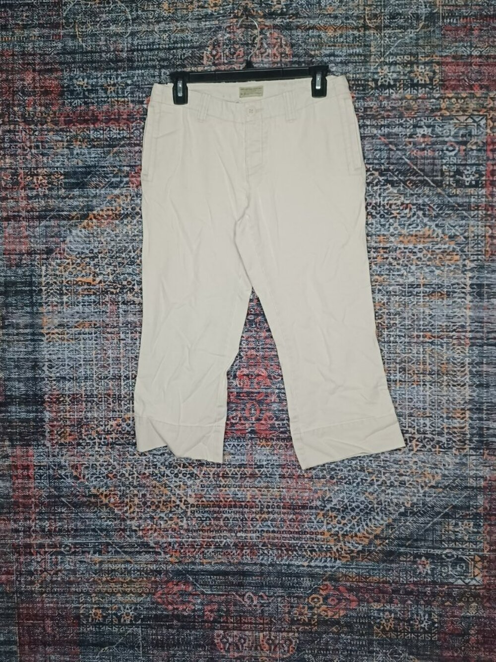 Vintage Y2K American Eagle womens solid khaki distressed cargo capris 4